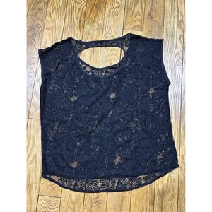 Express Black Lace‎ Tank Top Sleeveless Cutout Sexy Party Blouse